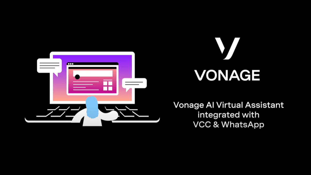 Asistente virtual con AI de Vonage integrado con VCC y WhatsApp cover slide for Vonage AI Virtual Assistant demo video