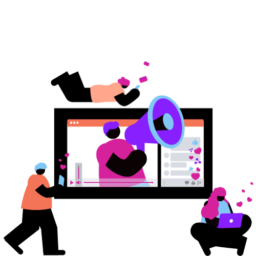 Video API Broadcast Thumbnail Image of a virtual broadcast event with participants accessing on multiple platforms