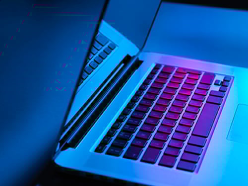 Laptop viewed from side Open laptop viewed from side