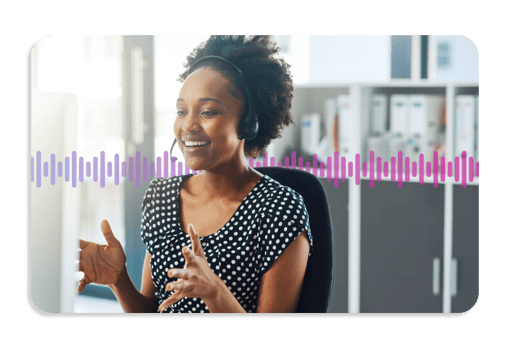 Branded Calling Brand Experience Customer service agent on headset giving a great experience to customer