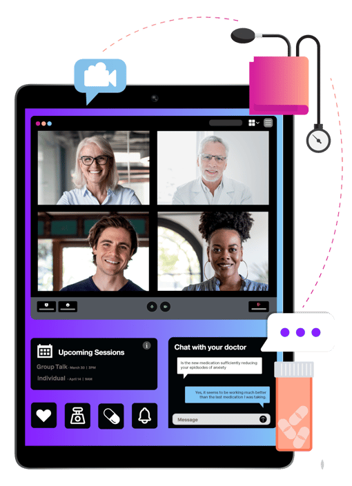 Healthcare Video on Tablet Healthcare video conversation on tablet device