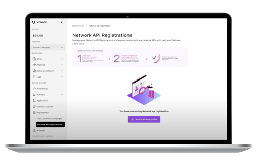 Network Registry Screenshot showing the Network Registry interface