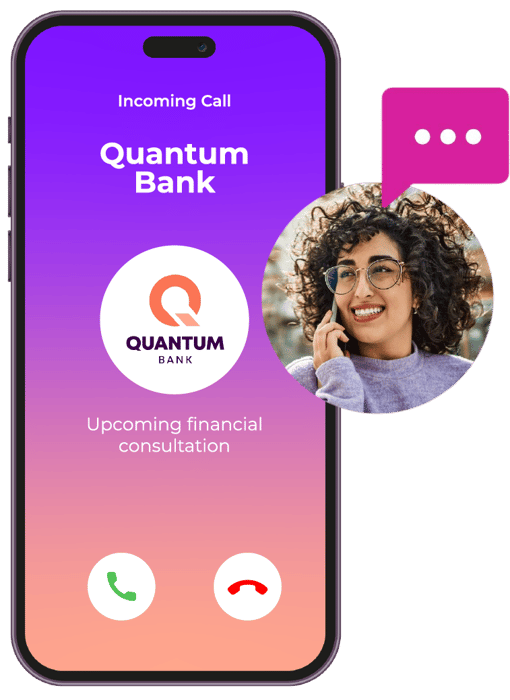 RCS Image of incoming call on mobile with showcasing of brand