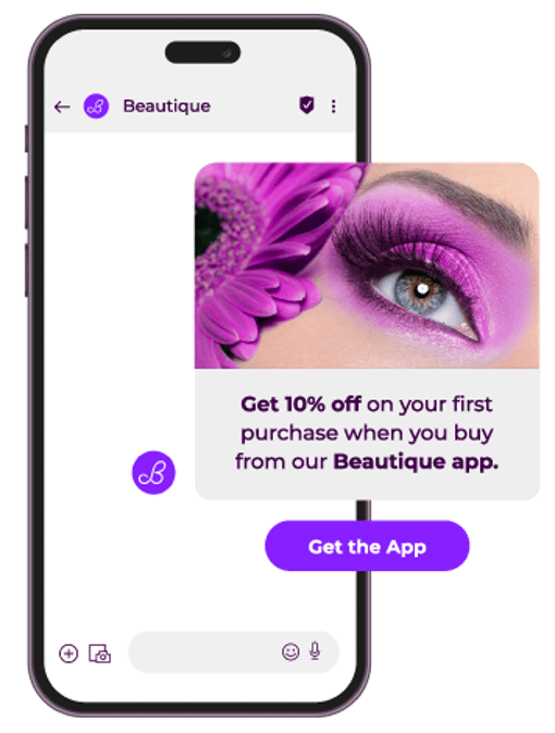 RCS Phone Mobile device showcasing how RCS looks
