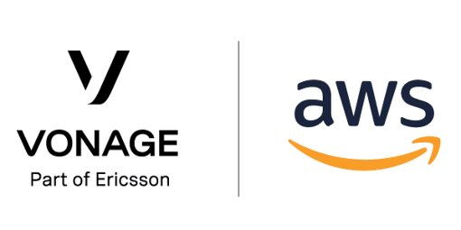 Vonage and AWS Vonage and AWS logos