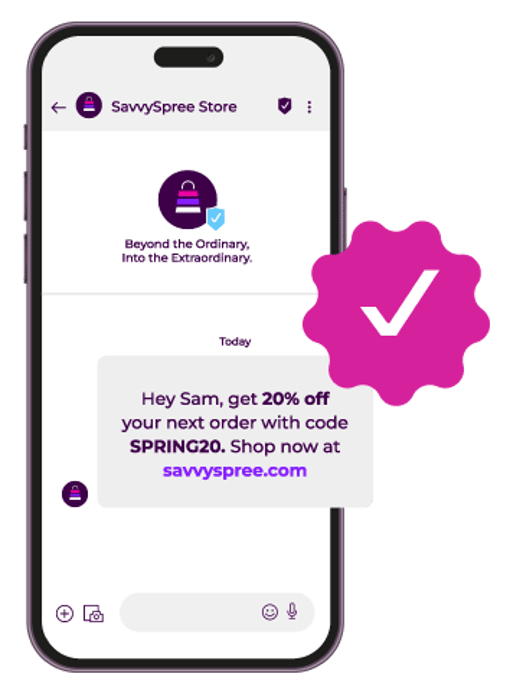 RCS Phone Mobile device showcasing how RCS looks