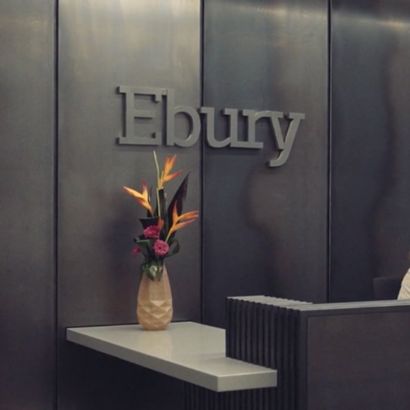 Ebury Ebury logo on the wall