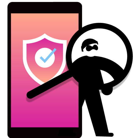 MFA Blog Thumbnail Illustration of a mobile phone with a badge featuring a checkmark on the screen indicating fraud protection; a figure with a white face dressed all in black with a beanie and sunglasses to indicate a bad actor stands to the right and front of the phone